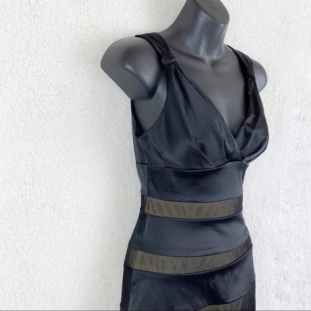 B Darlin Sleeveless Black Dress W/ Mesh Panels 5/6 - Picture 2 of 7